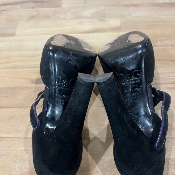 Dolce & Gabbana Vintage Velvet Mary Jane heels size 39/ US 8.5 - Picture 9 of 11